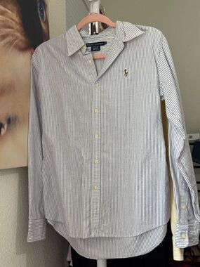 Ralph Lauren Striped Button-Down Slim Fit Sz 10